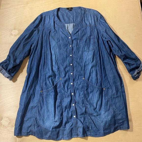 Ellos Denim Blue Women's Dress 1X (22/24) (ND) - Picture 3 of 7